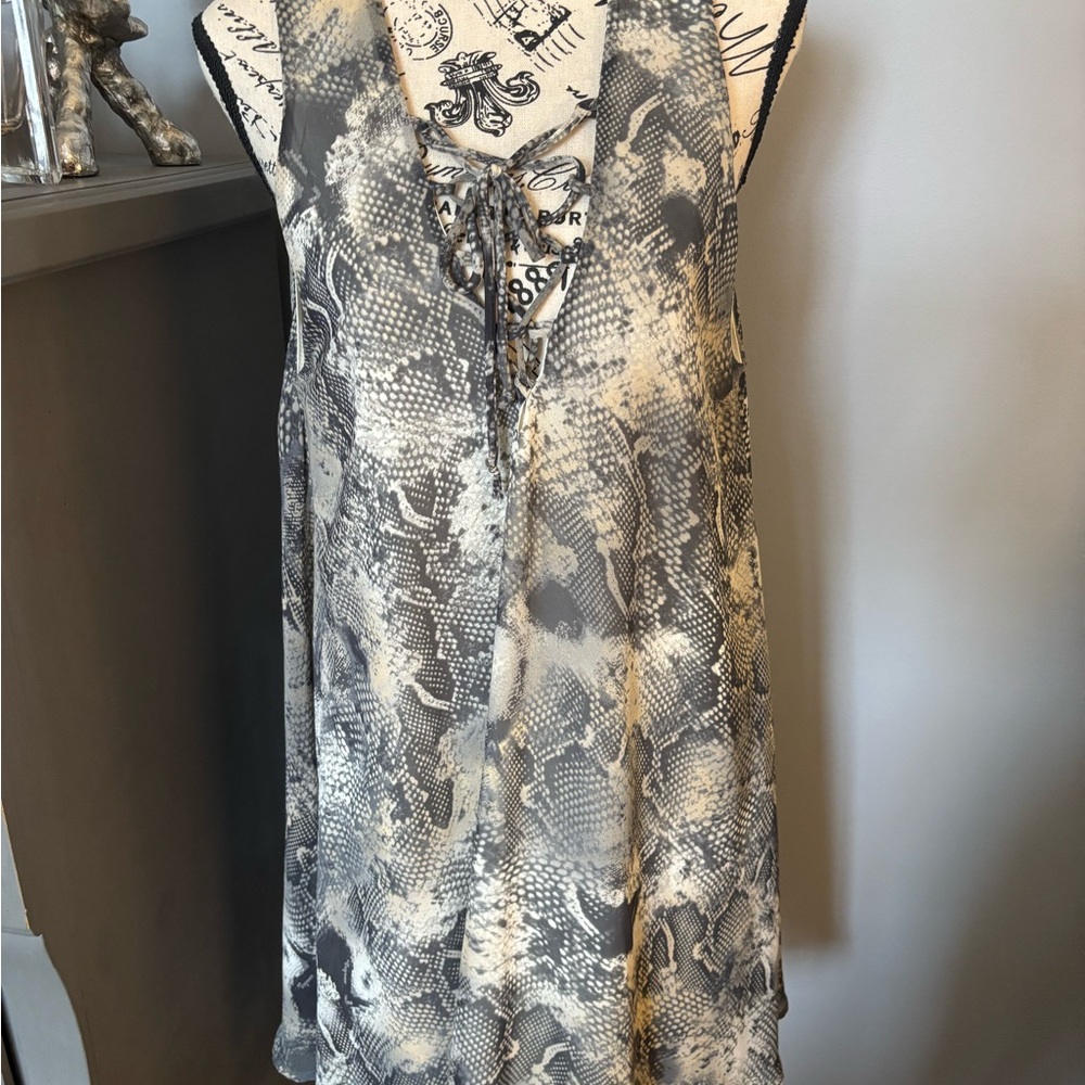 By Together Gray and Black Snake Print Patterned Dress